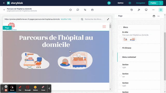 Video edition d'un bloc complexe