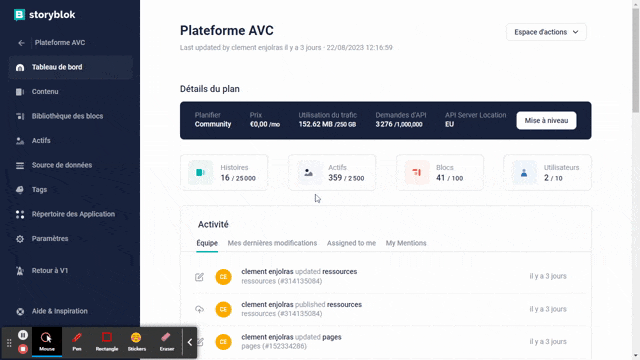 Video de selection de la page