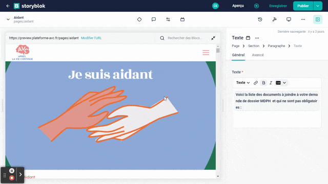 Video de selection d'un bloc